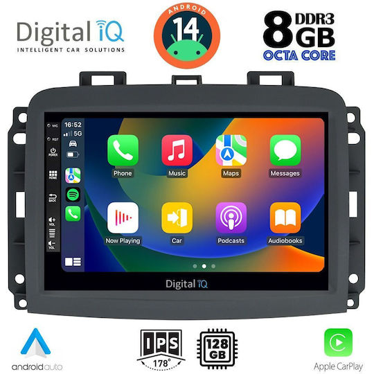 Digital IQ Ηχοσύστημα Αυτοκινήτου για Fiat 500L 2012> (Bluetooth/USB/AUX/WiFi/GPS/Apple-Carplay/Android-Auto) με Οθόνη Αφής 10"