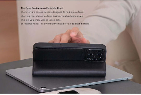 Moshi Overture Magsafe 3-in-1 Leather Case Flip Iphone 16 Pro Caramel Brown