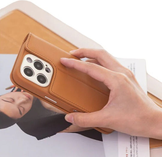 Moshi Overture Magsafe 3-in-1 Leather Case Flip Iphone 16 Pro Caramel Brown