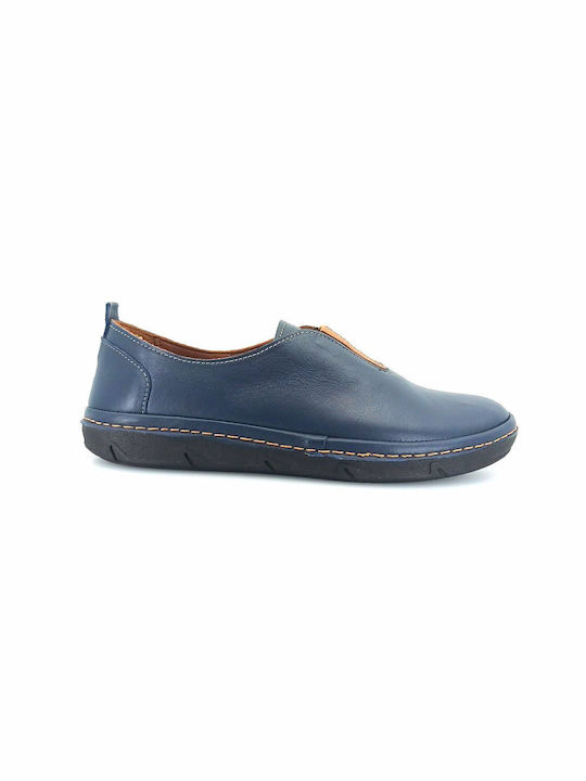 Boxer Women's Leather Slip-Ons Blue