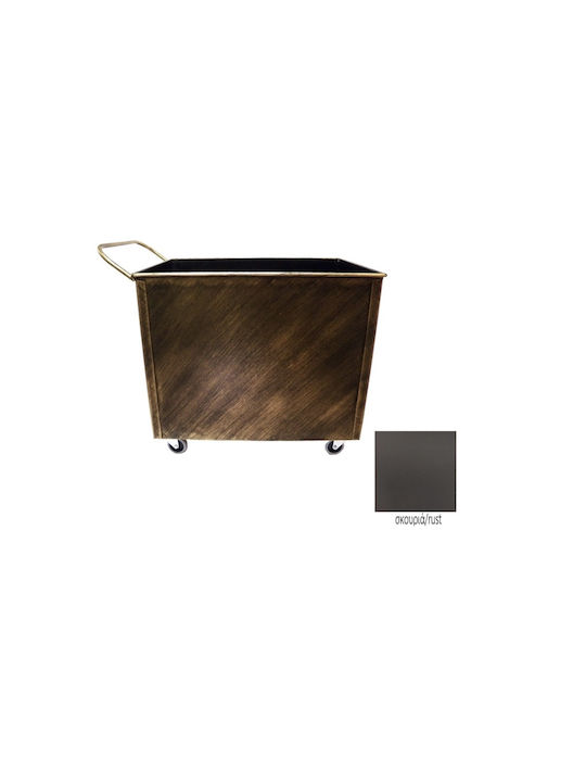 GTMED Μεταλλικό Κουτί Αποθήκευσης Ξύλων 54x40x40cm Μπρούτζινο