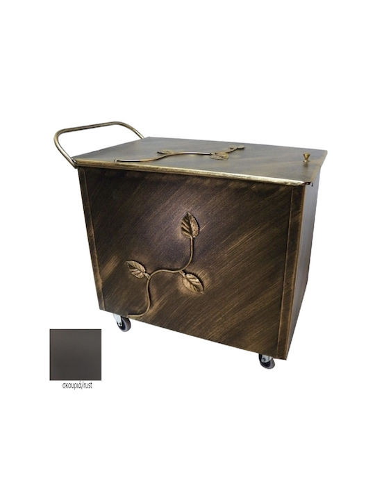 GTMED Μεταλλικό Κουτί Αποθήκευσης Ξύλων 54x40x40cm Μπρούτζινο
