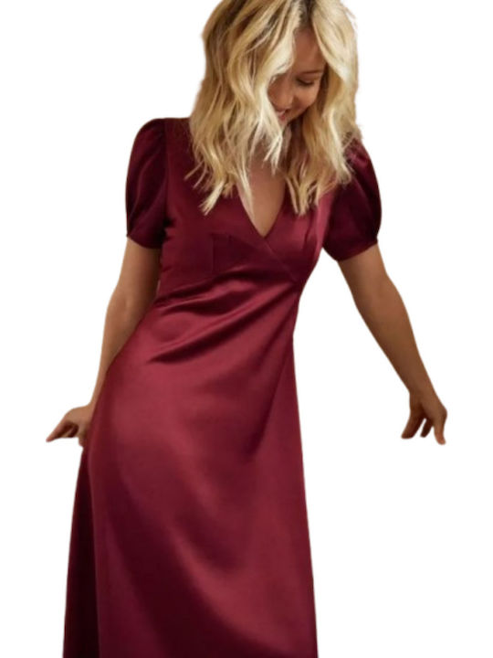 Maxi Βραδινό Φόρεμα Dark Red