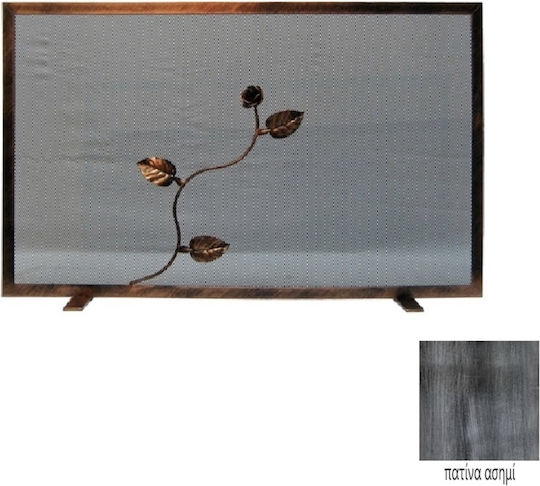 GTMED Ecran de protecție pentru șemineu din metal 80x50cm Argintiu