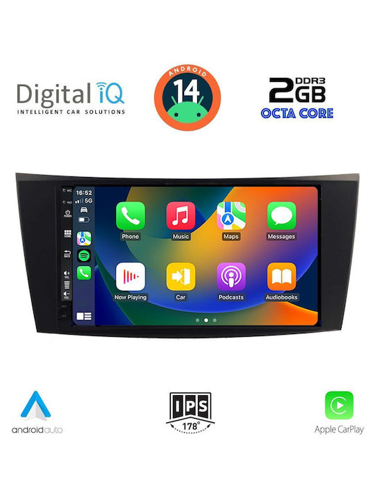 Digital IQ Car Audio System for Mercedes-Benz E Class / CLS Class 2003-2009 (Bluetooth/USB/AUX/WiFi/GPS/Apple-Carplay/Android-Auto) with Touch Screen 8"