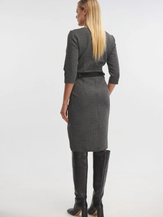 Midi Hemdkleid Kleid Gray