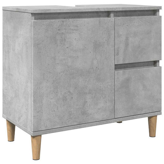 vidaXL Set de Mobilier Blat cu Lavoar L65xW60xH33cm Beton gri