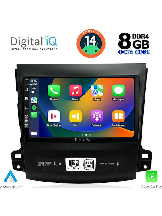 Digital IQ Car Audio System for Peugeot 4007 Mitsubishi Outlander Citroen C-Crosser 2006-2012 (Bluetooth/USB/AUX/WiFi/GPS/Apple-Carplay/Android-Auto) with Touch Screen 9"