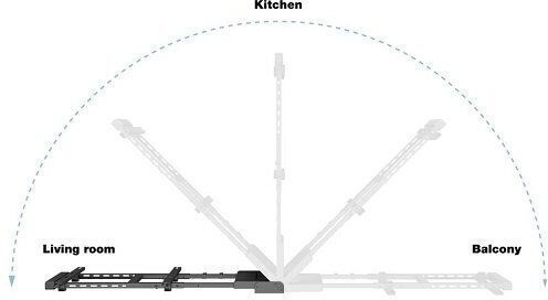 Multibrackets Motorized Swing Mount X-Large Suport TV de perete până la 75" și 50kg Negru