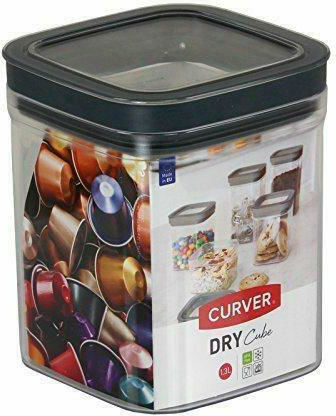 Curver Dry Cube Loose Container 1.3l Transparent Dark Grey