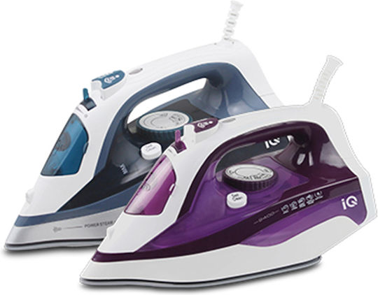 IQ Σίδερο Ατμού 2400W με Κεραμική Πλάκα και Συνεχόμενη Παροχή Ατμού 25gr/min Blue