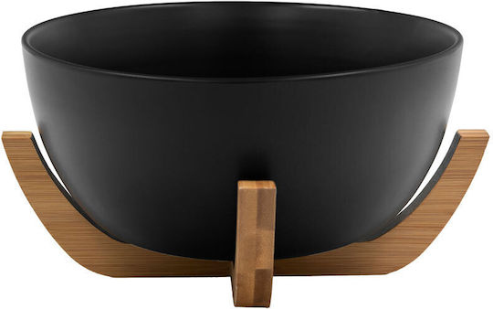 InTheBox Serving Bowl Round made of Porcelain Black with Diameter 23cm