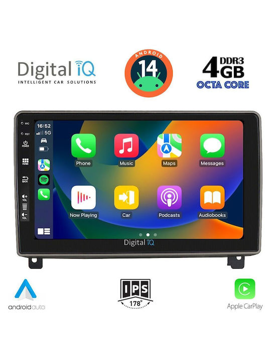 Digital IQ Car Audio System for Peugeot 407 2004-2011 (Bluetooth/USB/AUX/WiFi/GPS/Apple-Carplay/Android-Auto) with Touch Screen 9"