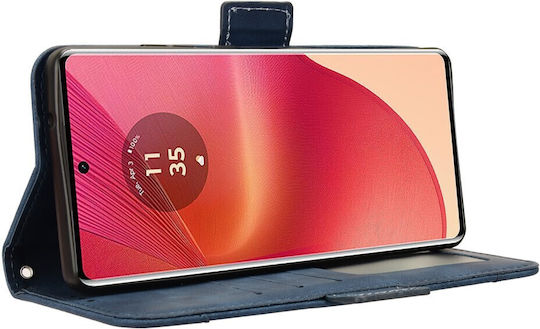 Book Synthetic Leather / Silicone Navy Blue (Motorola Edge 50 Fusion 5G)