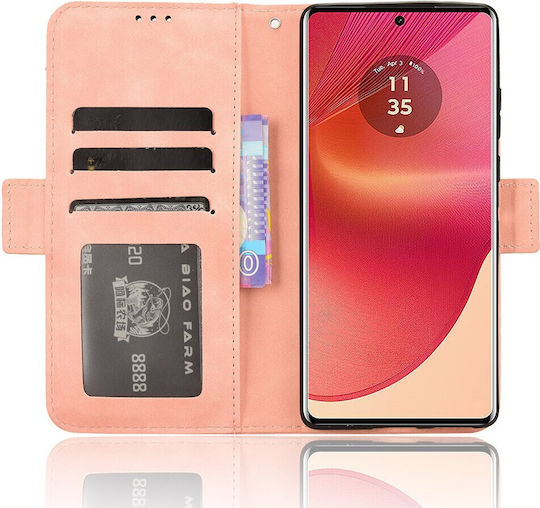 Book Δερματίνης / Σιλικόνης Ροζ (Motorola Edge 50 Fusion 5G)