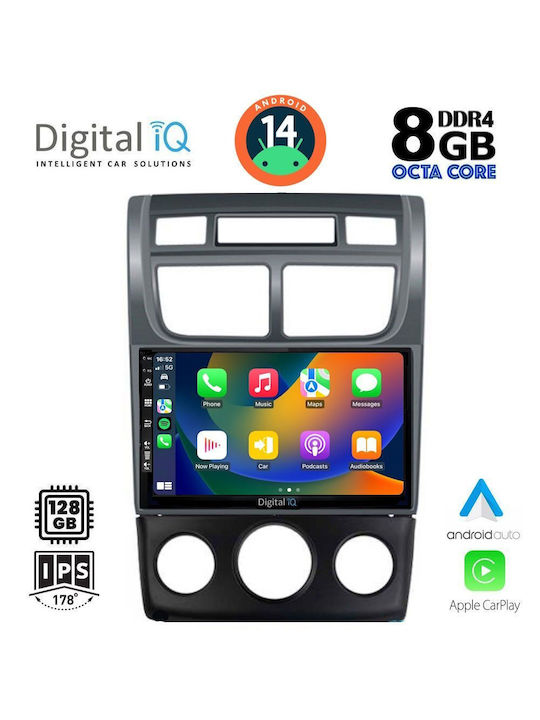 Digital IQ Car Audio System for Kia Sportage 2004-2010 with A/C (Bluetooth/USB/AUX/WiFi/GPS/Apple-Carplay/Android-Auto) with Touch Screen 9"