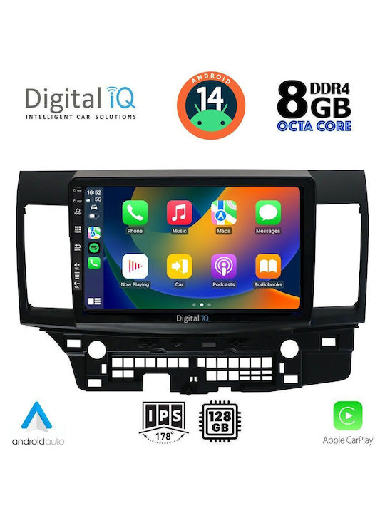 Digital IQ Car Audio System for Mitsubishi Lancer 2008> (Bluetooth/USB/AUX/WiFi/GPS/Apple-Carplay/Android-Auto) with Touch Screen 10"