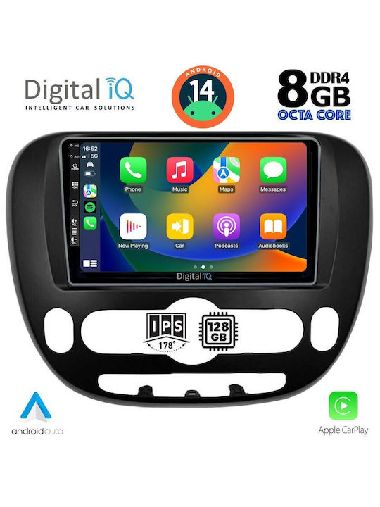 Digital IQ Car Audio System for Kia Soul 2014> (Bluetooth/USB/AUX/WiFi/GPS/Apple-Carplay/Android-Auto) with Touch Screen 9"