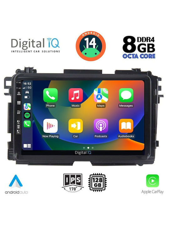 Digital IQ Car Audio System for Honda HR-V 2015-2021 (Bluetooth/USB/AUX/WiFi/GPS/Apple-Carplay/Android-Auto) with Touch Screen 9"