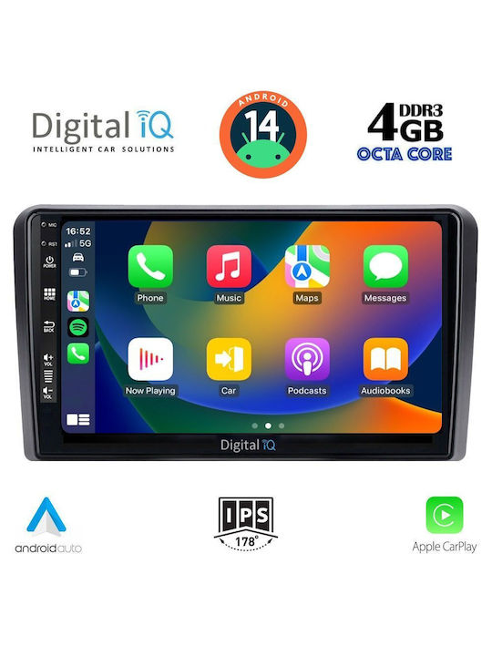 Digital IQ Car Audio System for Mitsubishi Outlander 2001-2005 (Bluetooth/USB/AUX/WiFi/GPS/Apple-Carplay/Android-Auto) with Touch Screen 9"