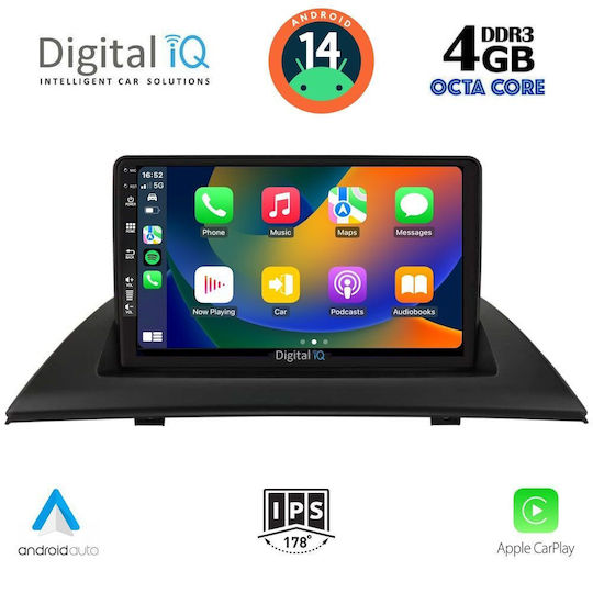 Digital IQ Auto-Audiosystem für BMW X3 (E83) 2003-2010 (Bluetooth/USB/AUX/WiFi/GPS/Apple-Carplay/Android-Auto) mit Touchscreen 9"