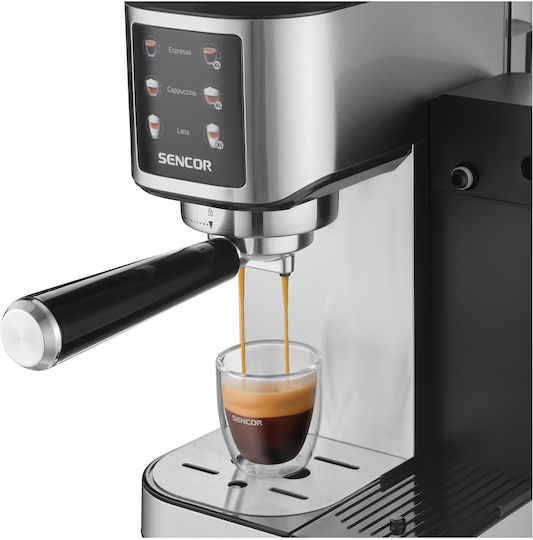 Sencor Mașină de Espresso 1350W Presiune 20bar pentru Cappuccino Argintie SES 4910SS