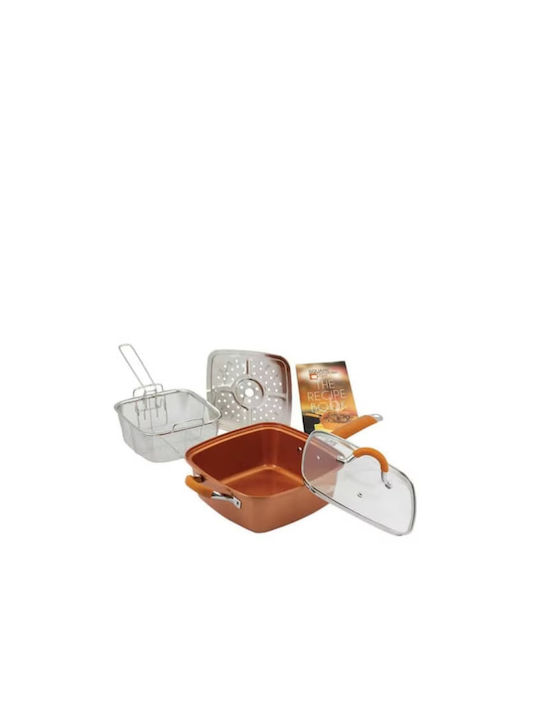 Tigaie Cu capac din Cupru cu Strat Antiaderent 8cm
