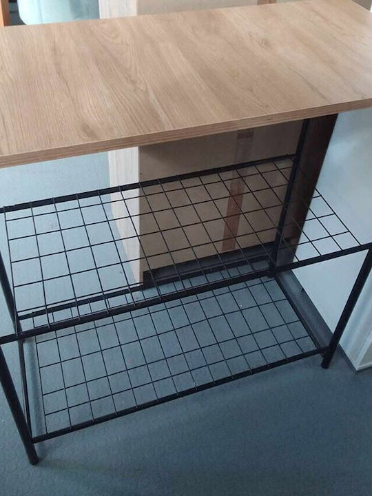 Homeplus Kitchen Rack Metallic 3 Tiers Black 90x40x90cm