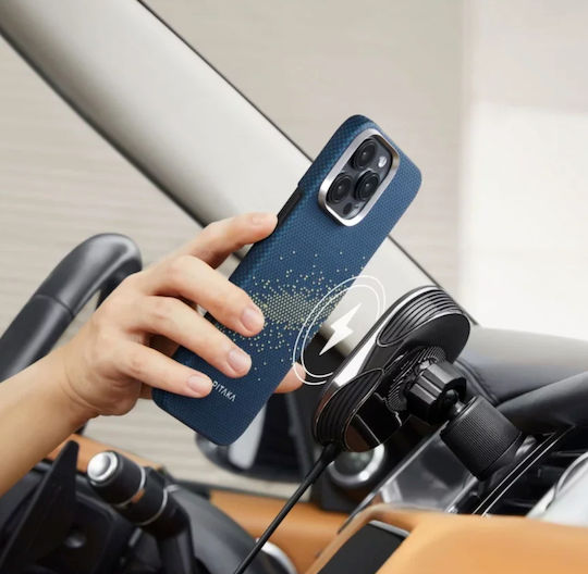 Pitaka Umschlag Rückseite Aramid Fiber 1.05mm Blau (iPhone 17 Pro / iPhone 16 Pro)