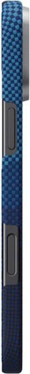Pitaka Umschlag Rückseite Aramid Fiber 1.05mm Blau (iPhone 17 Pro / iPhone 16 Pro)