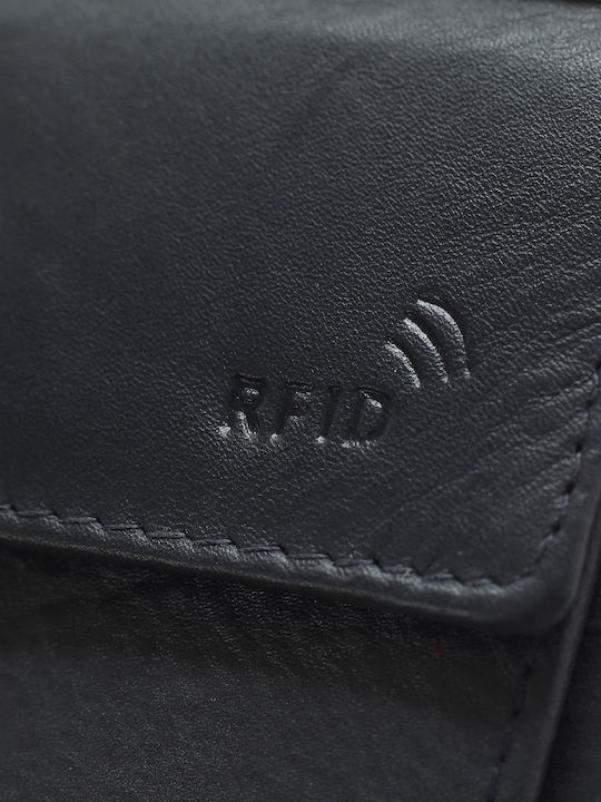 Leder Herren Geldbörse Klassisch mit RFID Blau