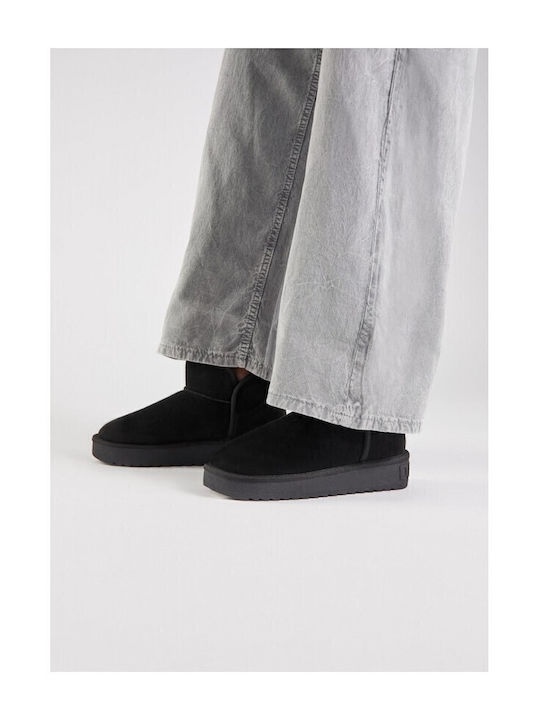 Nordic Low Women's Ankle Boots with Fur Black