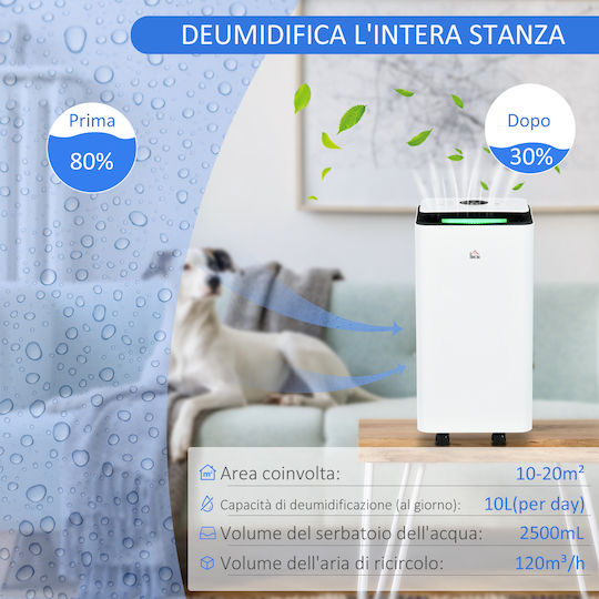 HomCom 821-029V90WT Αφυγραντήρας με Συμπιεστή