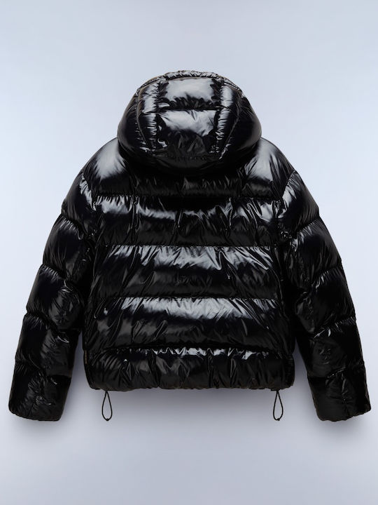 Aglane Women's Crop Lifestyle Jacket for Winter Black