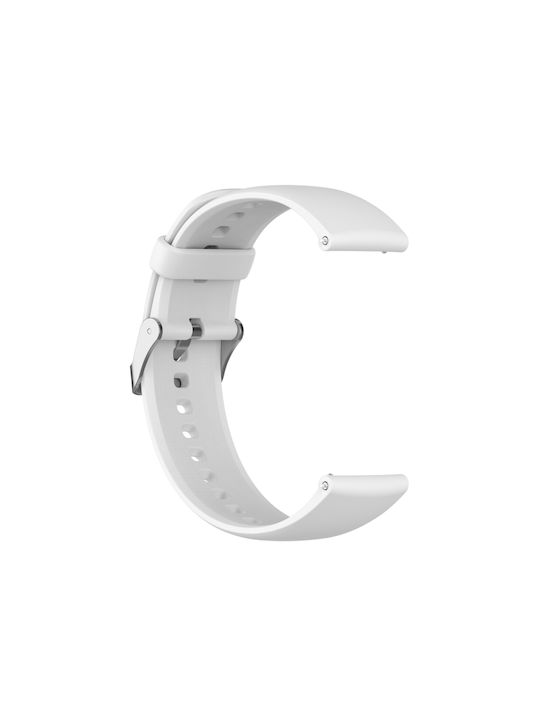 Huawei Watch 4 Watch 4 Pro Silver Buckle Silicone Stainless Steel Solid Color Watch Strap White