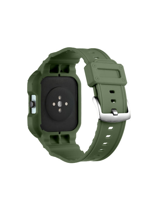 Amazfit Gts 4 3 2 1 Universal Integrated Silicone Watch Band Army Green