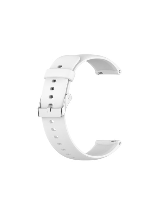 Huawei Watch 4 Watch 4 Pro Silver Buckle Silicone Stainless Steel Solid Color Watch Strap White