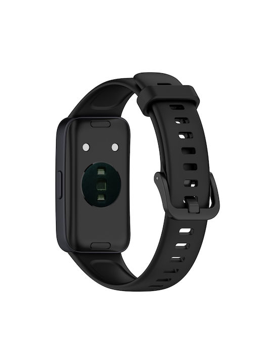 Curea din silicon monocromă cu cataramă pentru Huawei Band 8 9 9 NFC, negru monocrom Curea din silicon monocromă cu cataramă pentru Huawei Band 8 9 9 NFC, negru monocrom