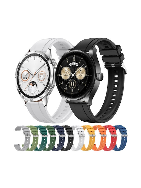 Huawei Watch 4 Pro Reifenmuster Silberne Schnalle Silikonarmband Mitternachtsblau