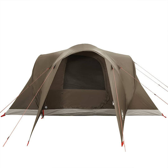 vidaXL Σκηνή Camping Καφέ για 6 Άτομα 375x225x176εκ.
