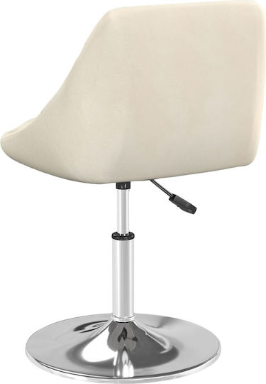 Bar Stools with Backrest & Adjustable Height Cream 6 pcs 46x44x62.5-77.5 cm