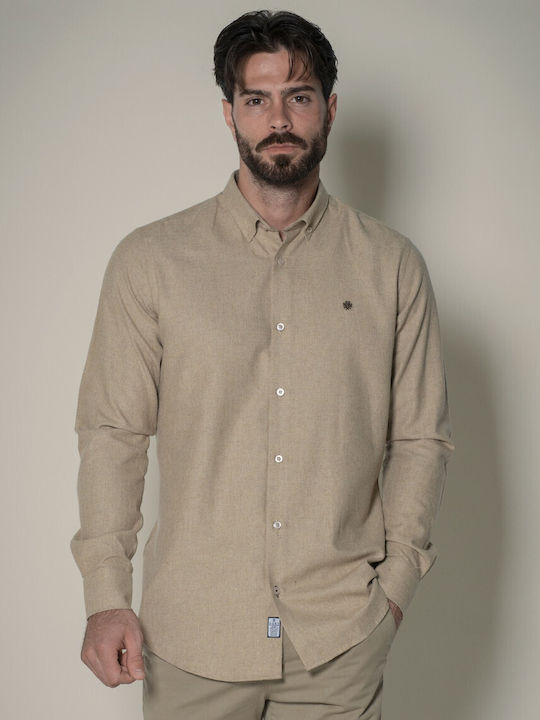 Dors Long-sleeved Flannel Shirt Khaki