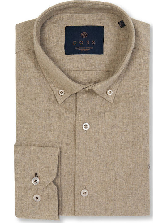 Langärmlig Flanell Hemd Khaki