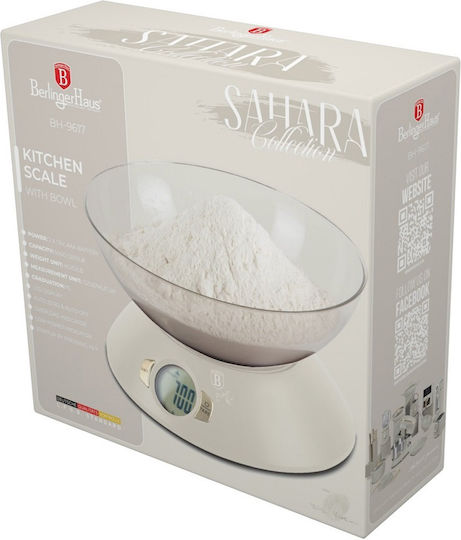 Berlinger Haus Ψηφιακή Ζυγαριά Κουζίνας με Κάδο έως 5kg Μπεζ