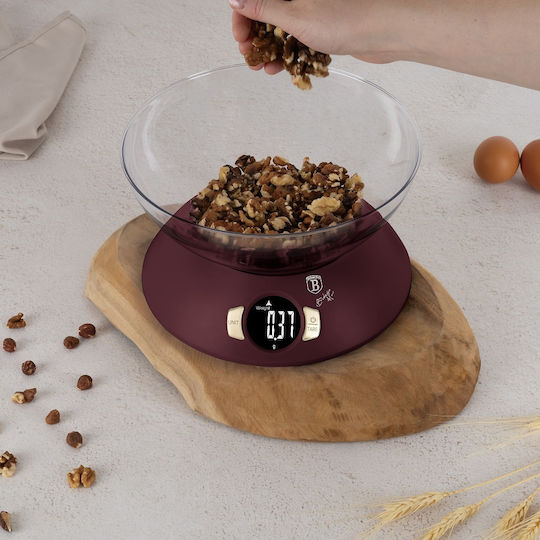 Berlinger Haus Ψηφιακή Ζυγαριά Κουζίνας με Κάδο έως 5kg Μπορντό
