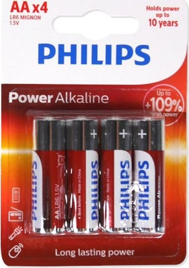 Philips Αλκαλικές Μπαταρίες AA 1.5V 4τμχ