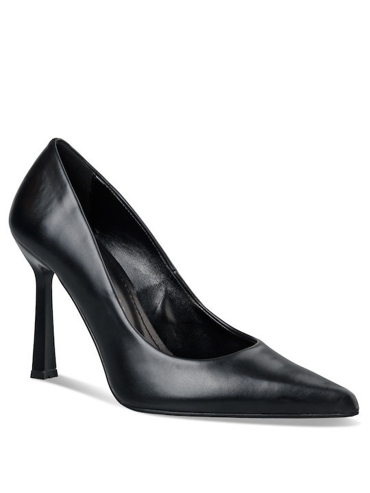 Envie Shoes Leather Black Heels