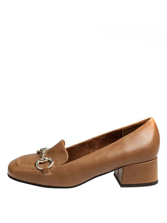 Corina Synthetic Leather Tabac Brown Low Heels