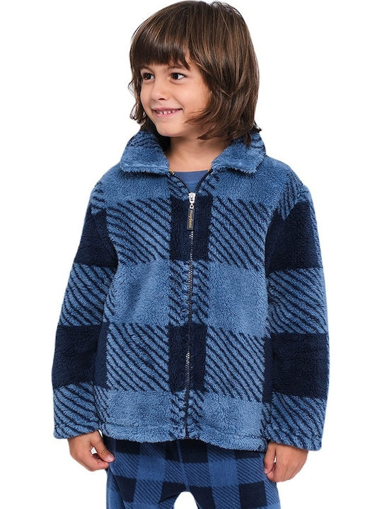 Muydemi Kinder Bademantel Winterlich Fleece Hellblau Muydemi Kinder Bademantel Winterlich Fleece Hellblau