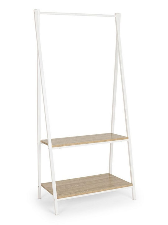 Κρεμάστρα Δαπέδου από Μέταλλο Λευκή 64x40x150cm